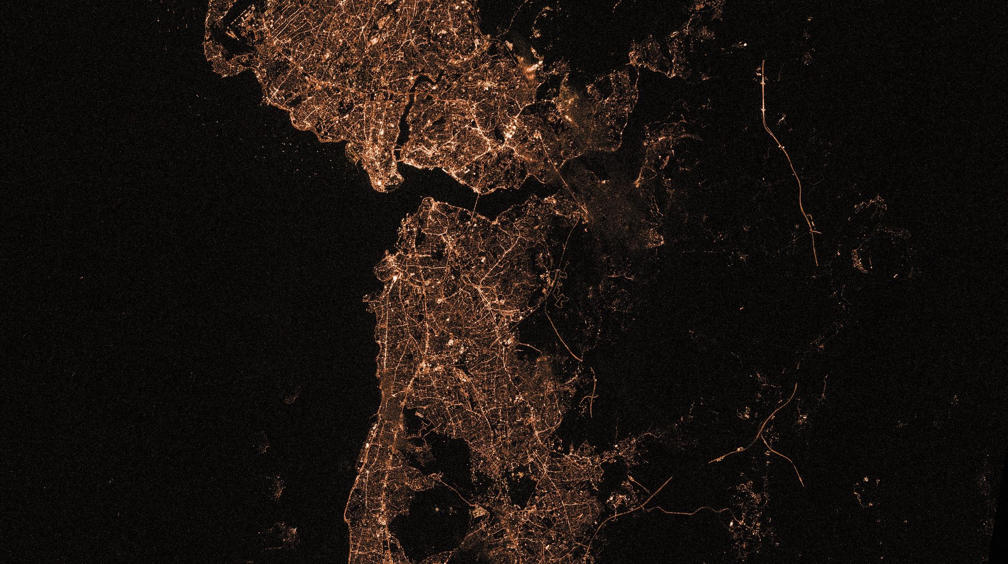 Istanbul and the Bosphorus at night
