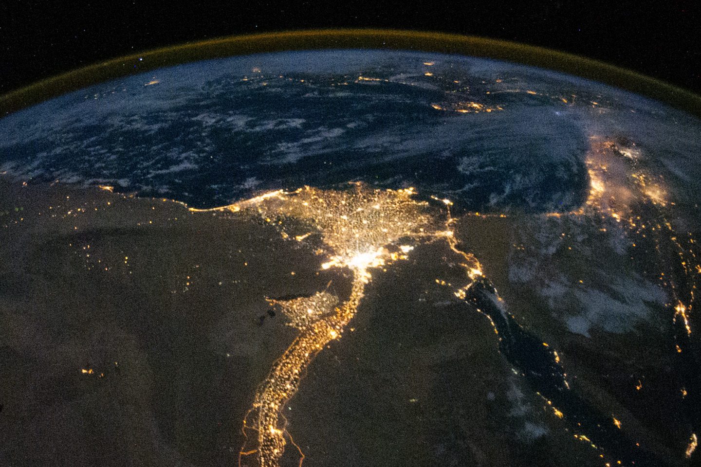 The Nile Delta at night